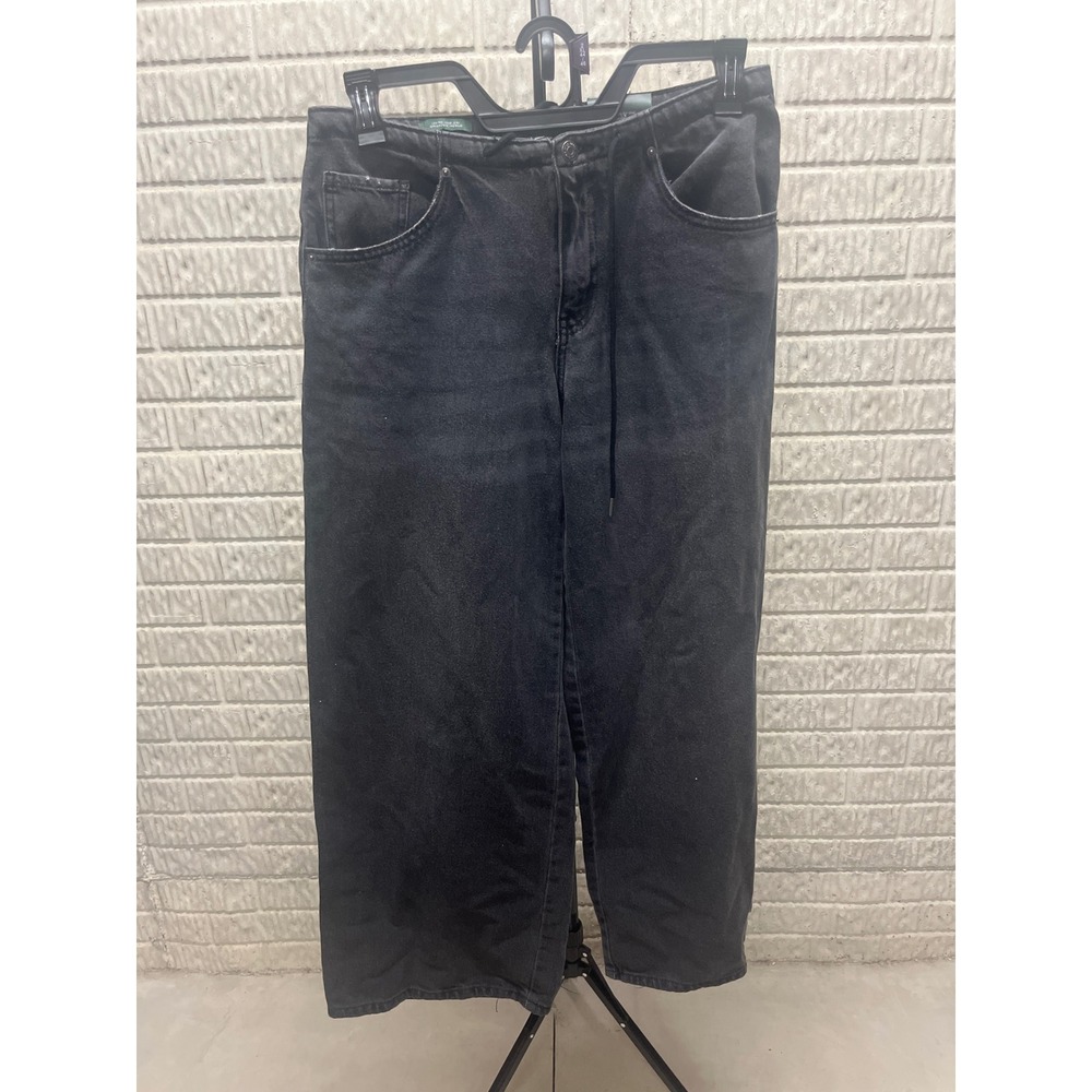 Wild Fable Low-Rise Loose Jean Washed Black Rigid Denim Baggy Wide Leg XS NEW